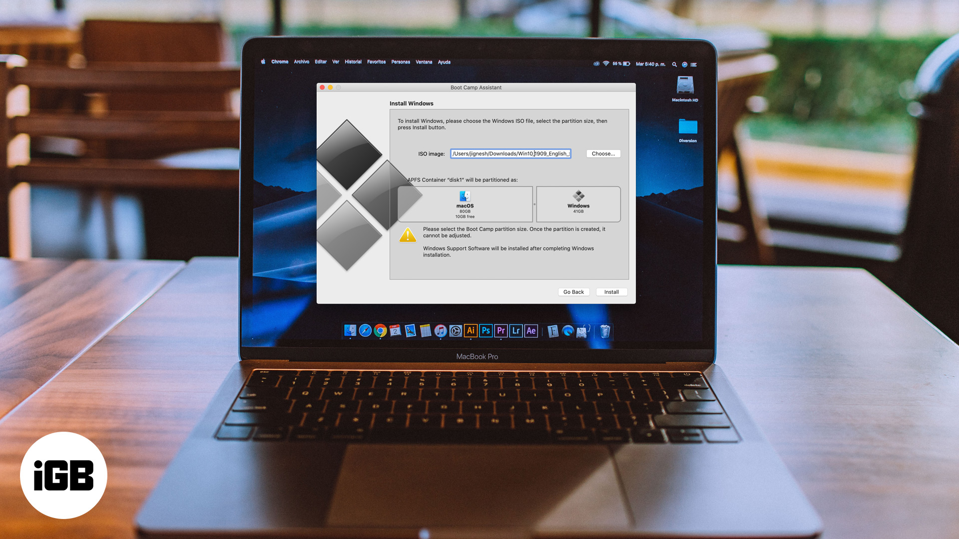 how to set up bootcamp windows 10 on mac